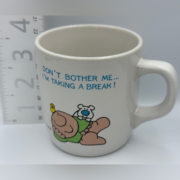 Vintage, Ziggy "Don't Bother Me... I'm Taking a Break" Mug - by Tom Wilson - Picture 11 of 12